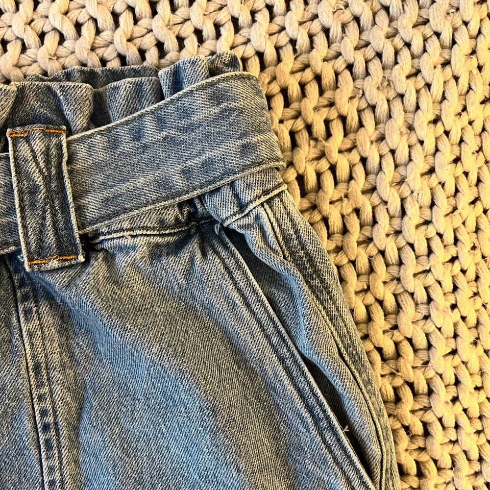 NWT Blank NYC Moon River Paper Bag Denim Mini Skirt - Picture 5 of 13
